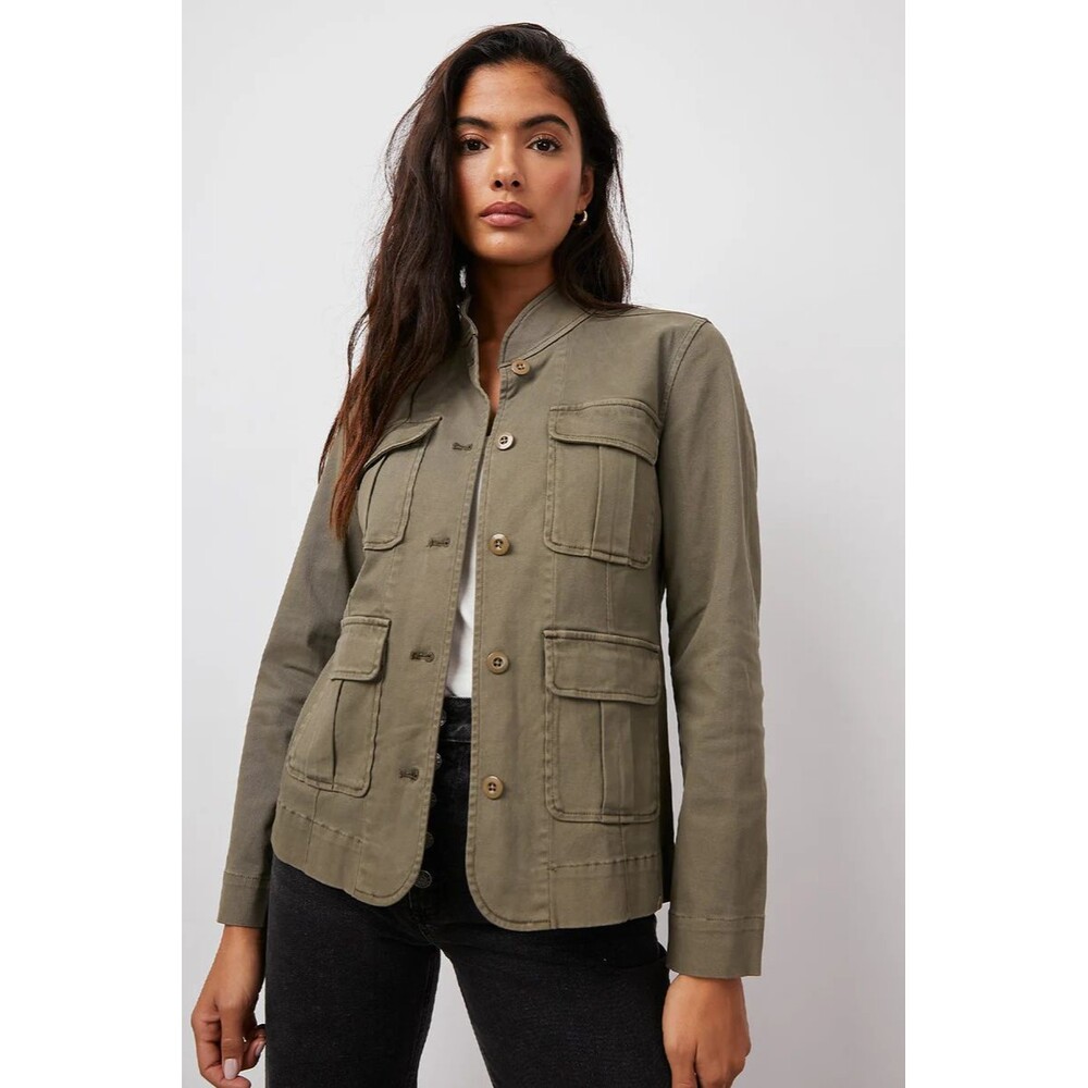 Rails Womens Jacket Army Green Afton Military Utility Long Sleeve Outdoor Large